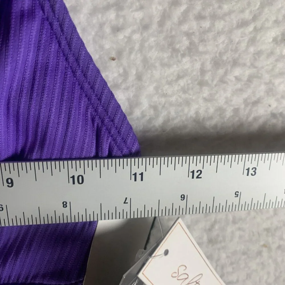 Salt + Cove Raised Rib Strappy Bralette Bikini Top Women XS Purple Stretch S9450 - Picture 4 of 7
